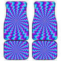 Blue Dizzy Moving Optical Illusion Front and Back Car Floor Mats
