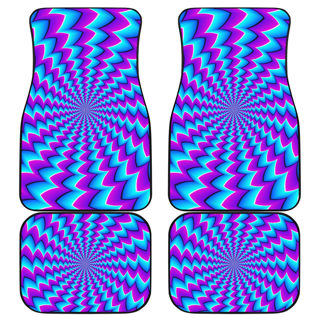 Blue Dizzy Moving Optical Illusion Front and Back Car Floor Mats