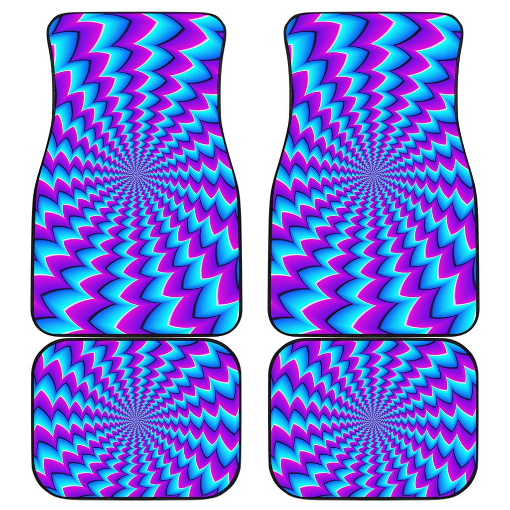 Blue Dizzy Moving Optical Illusion Front and Back Car Floor Mats