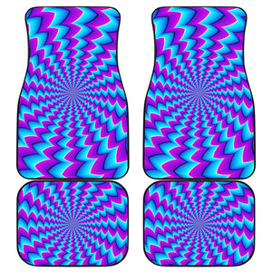 Blue Dizzy Moving Optical Illusion Front and Back Car Floor Mats