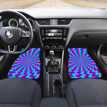 Blue Dizzy Moving Optical Illusion Front and Back Car Floor Mats