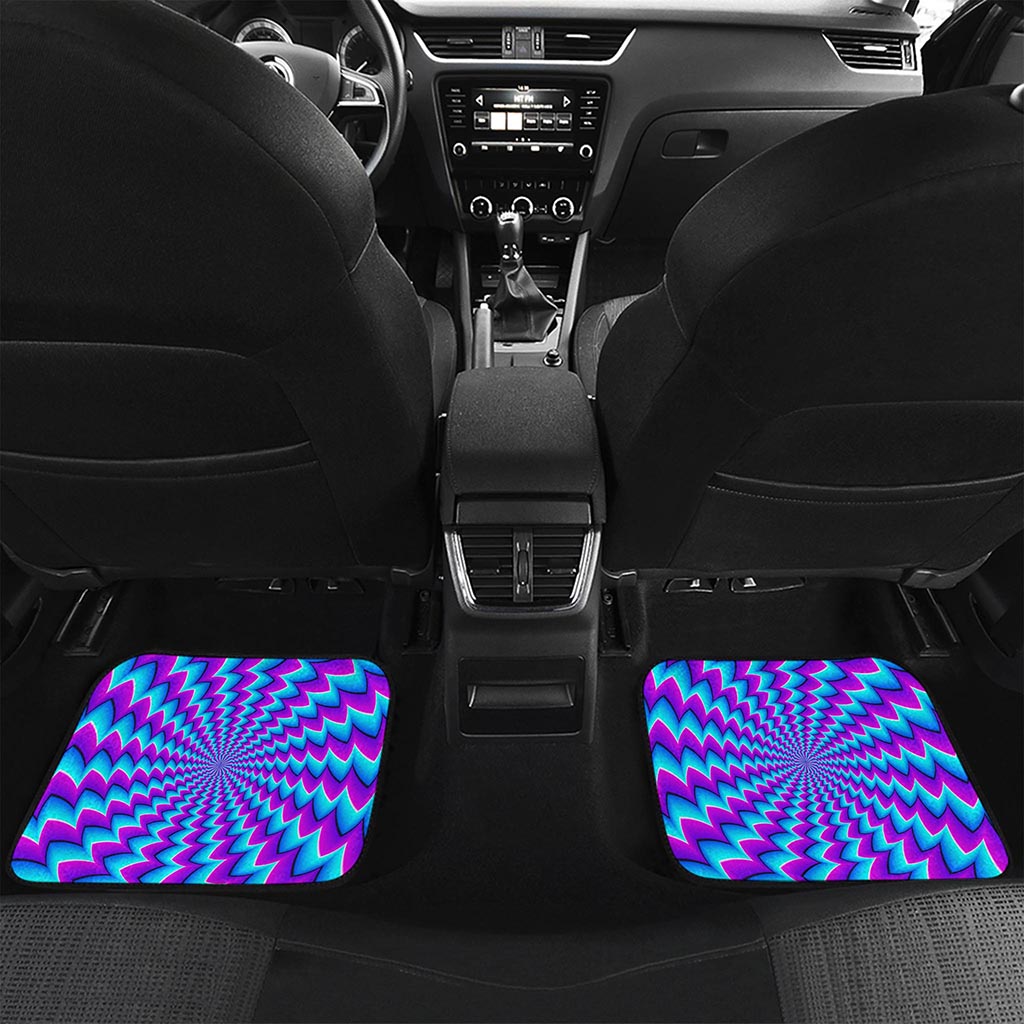 Blue Dizzy Moving Optical Illusion Front and Back Car Floor Mats