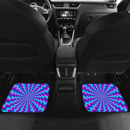 Blue Dizzy Moving Optical Illusion Front and Back Car Floor Mats