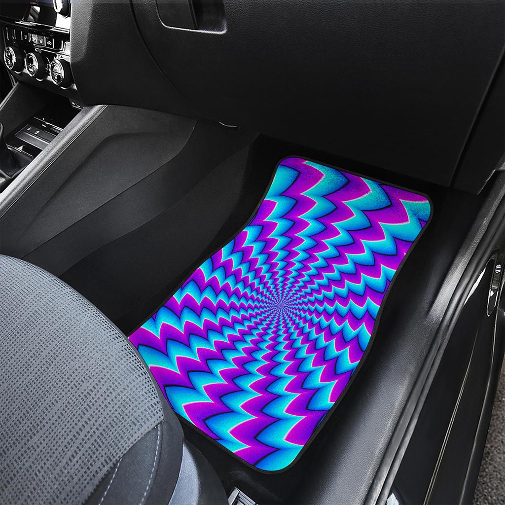 Blue Dizzy Moving Optical Illusion Front and Back Car Floor Mats