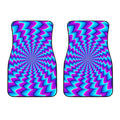 Blue Dizzy Moving Optical Illusion Front Car Floor Mats