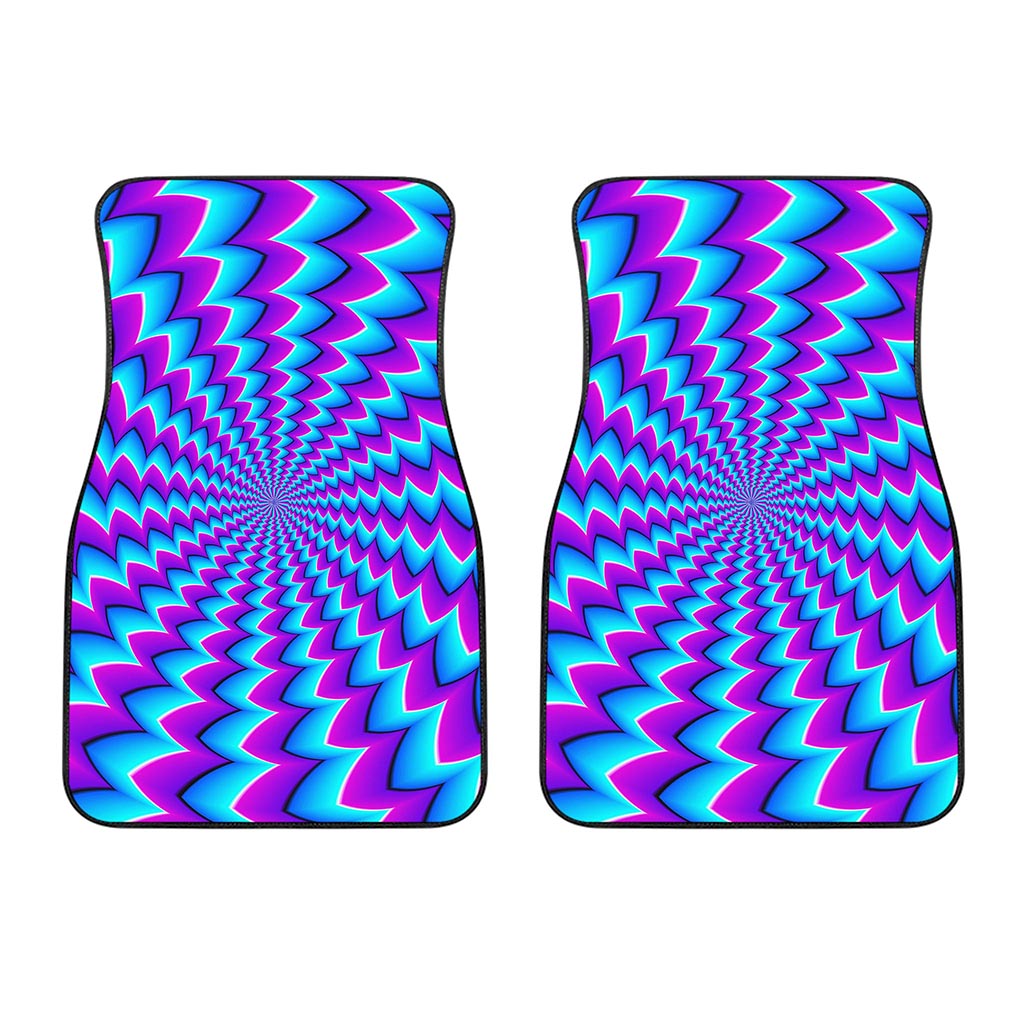Blue Dizzy Moving Optical Illusion Front Car Floor Mats