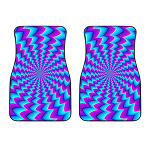 Blue Dizzy Moving Optical Illusion Front Car Floor Mats