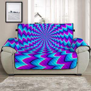 Blue Dizzy Moving Optical Illusion Half Sofa Protector