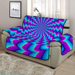 Blue Dizzy Moving Optical Illusion Half Sofa Protector