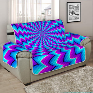 Blue Dizzy Moving Optical Illusion Half Sofa Protector