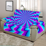 Blue Dizzy Moving Optical Illusion Half Sofa Protector