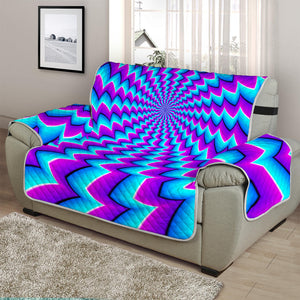 Blue Dizzy Moving Optical Illusion Half Sofa Protector