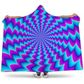 Blue Dizzy Moving Optical Illusion Hooded Blanket