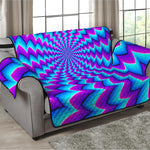 Blue Dizzy Moving Optical Illusion Loveseat Protector