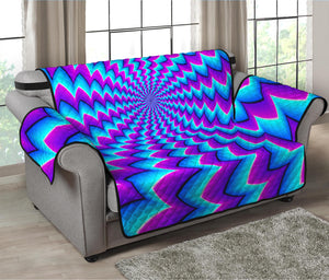 Blue Dizzy Moving Optical Illusion Loveseat Protector