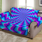 Blue Dizzy Moving Optical Illusion Loveseat Protector