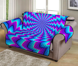 Blue Dizzy Moving Optical Illusion Loveseat Protector