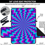 Blue Dizzy Moving Optical Illusion Loveseat Protector