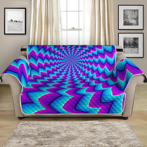 Blue Dizzy Moving Optical Illusion Loveseat Protector