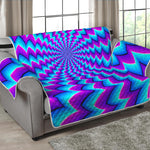 Blue Dizzy Moving Optical Illusion Loveseat Protector