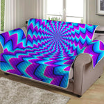 Blue Dizzy Moving Optical Illusion Loveseat Protector