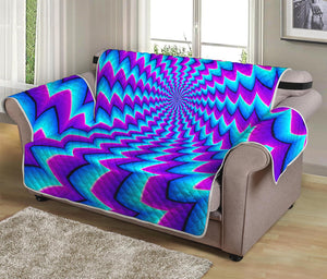 Blue Dizzy Moving Optical Illusion Loveseat Protector