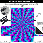 Blue Dizzy Moving Optical Illusion Loveseat Protector