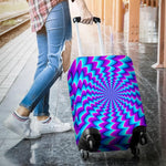 Blue Dizzy Moving Optical Illusion Luggage Cover GearFrost