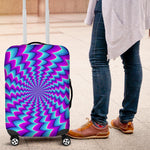 Blue Dizzy Moving Optical Illusion Luggage Cover GearFrost