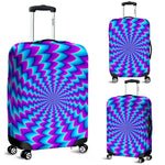 Blue Dizzy Moving Optical Illusion Luggage Cover GearFrost