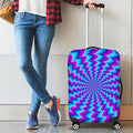 Blue Dizzy Moving Optical Illusion Luggage Cover