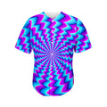 Blue Dizzy Moving Optical Illusion Men's Baseball Jersey