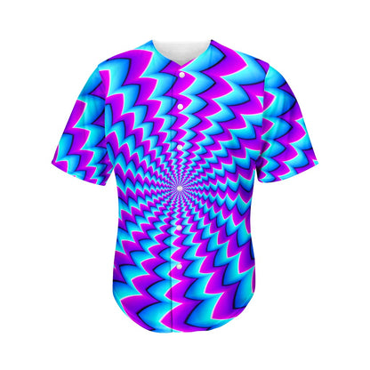 Blue Dizzy Moving Optical Illusion Men's Baseball Jersey