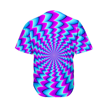 Blue Dizzy Moving Optical Illusion Men's Baseball Jersey