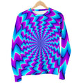 Blue Dizzy Moving Optical Illusion Men's Crewneck Sweatshirt