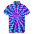 Blue Dizzy Moving Optical Illusion Men's Short Sleeve Shirt