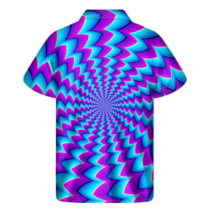 Blue Dizzy Moving Optical Illusion Men's Short Sleeve Shirt