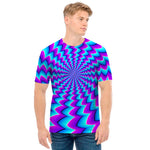 Blue Dizzy Moving Optical Illusion Men's T-Shirt