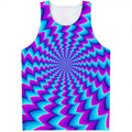 Blue Dizzy Moving Optical Illusion Men's Tank Top