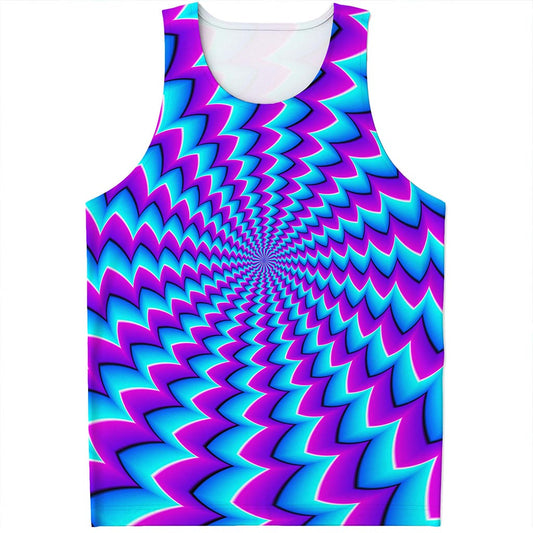 Blue Dizzy Moving Optical Illusion Men's Tank Top
