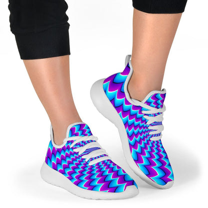 Blue Dizzy Moving Optical Illusion Mesh Knit Shoes GearFrost