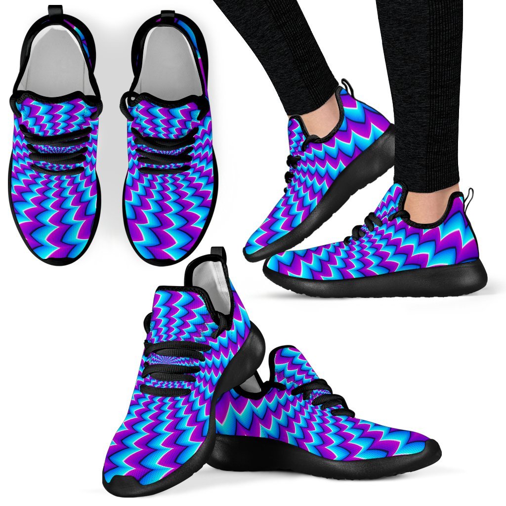 Blue Dizzy Moving Optical Illusion Mesh Knit Shoes GearFrost