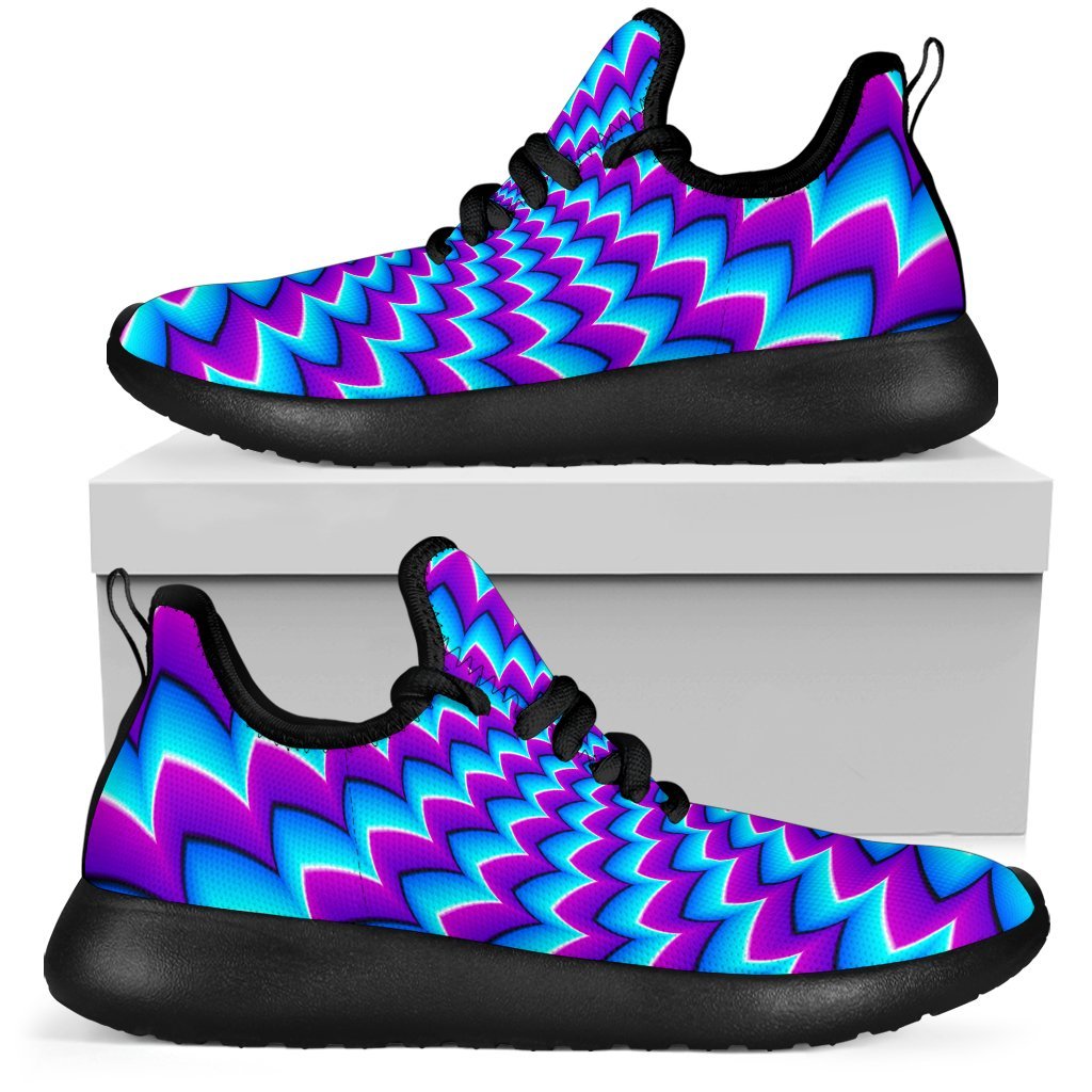 Blue Dizzy Moving Optical Illusion Mesh Knit Shoes GearFrost