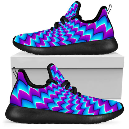 Blue Dizzy Moving Optical Illusion Mesh Knit Shoes GearFrost