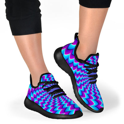 Blue Dizzy Moving Optical Illusion Mesh Knit Shoes GearFrost