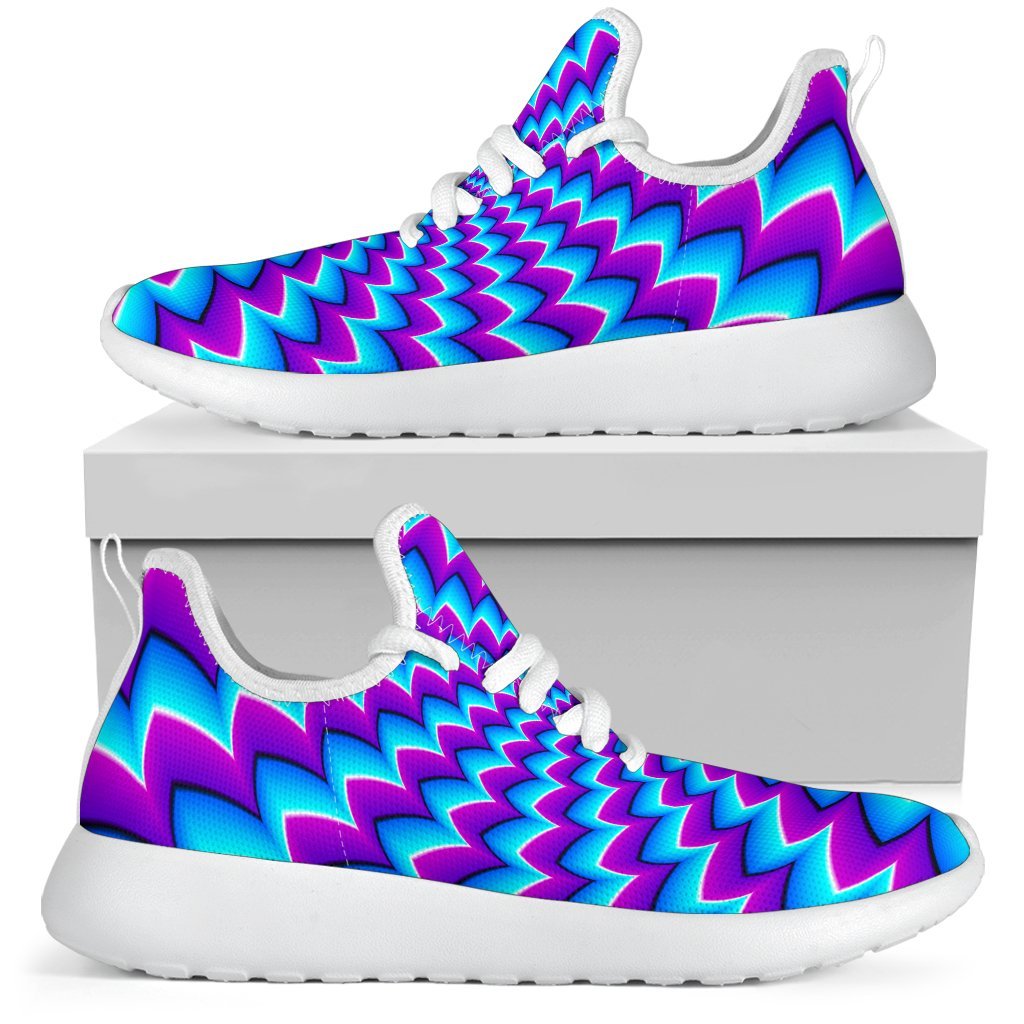 Blue Dizzy Moving Optical Illusion Mesh Knit Shoes GearFrost