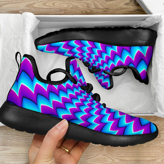 Blue Dizzy Moving Optical Illusion Mesh Knit Shoes GearFrost