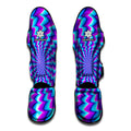 Blue Dizzy Moving Optical Illusion Muay Thai Shin Guards