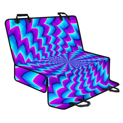 Blue Dizzy Moving Optical Illusion Pet Car Back Seat Cover