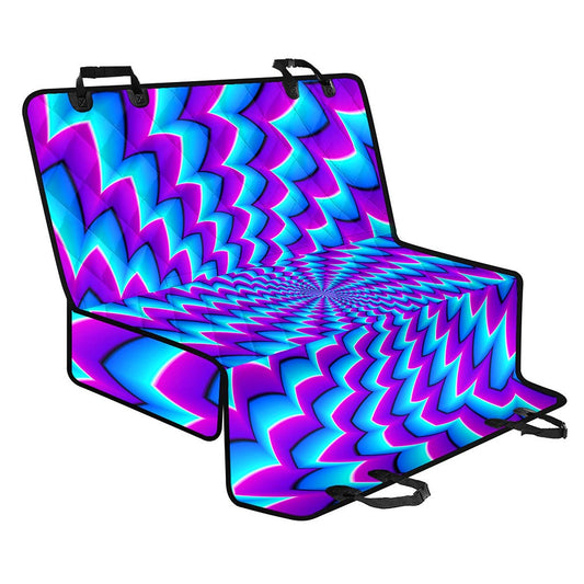Blue Dizzy Moving Optical Illusion Pet Car Back Seat Cover